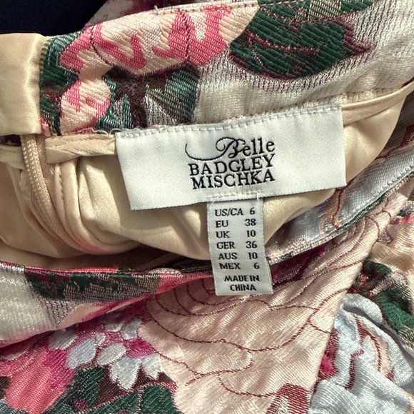 Badgley Mischka Pink Floral High-Low Skirt - Picture 4 of 4